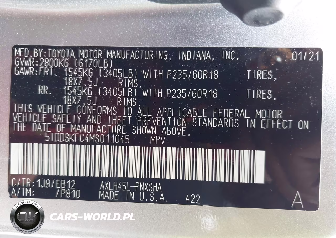 2021 Toyota Sienna Xse VIN:5TDDSKFC4MS011045 - 9
