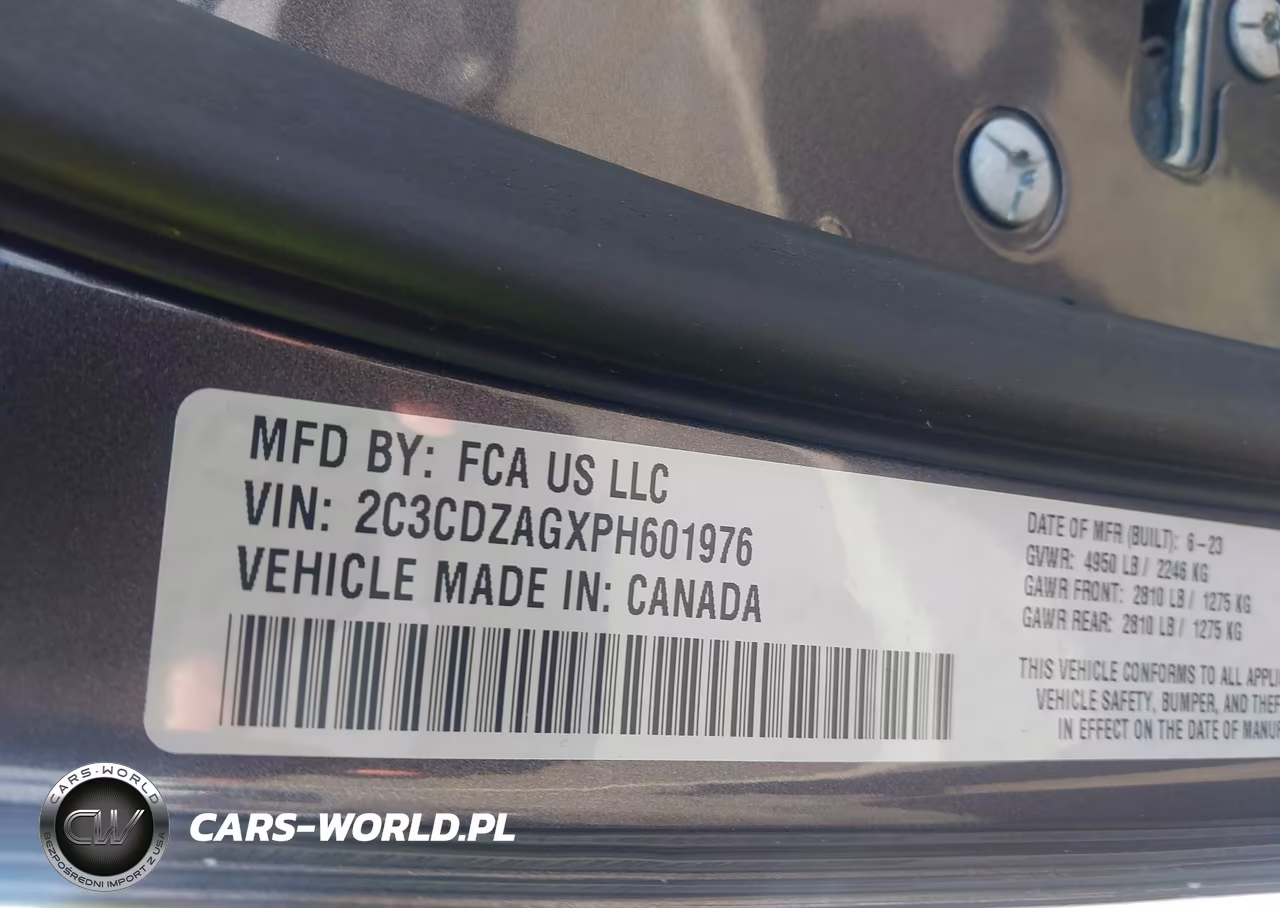 2023 Dodge Challenger Sxt VIN:2C3CDZAGXPH601976 - 9