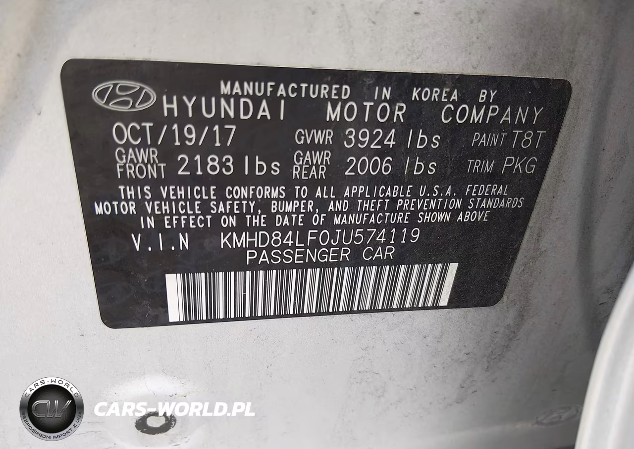 2018 Hyundai Elantra Sel VIN:KMHD84LF0JU574119 - 9