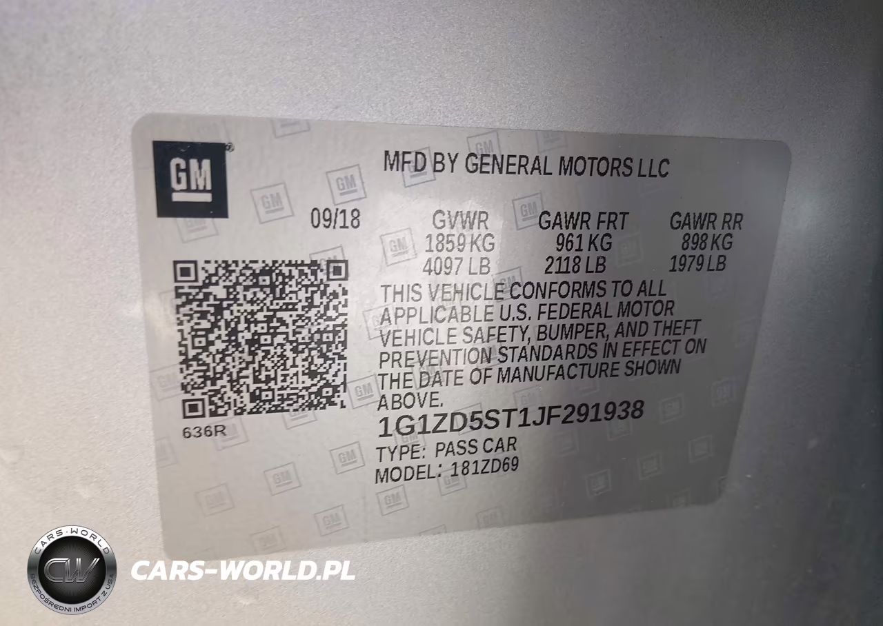 2018 Chevrolet Malibu Lt VIN:1G1ZD5ST1JF291938 - 9