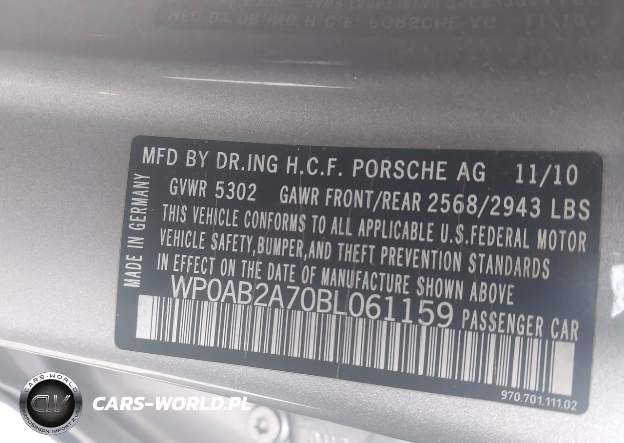 2011 Porsche Panamera S VIN:WP0AB2A70BL061159 - 9