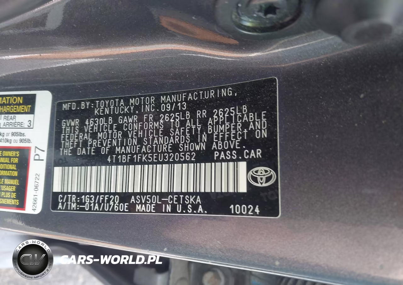 2014 Toyota Camry Se VIN:4T1BF1FK5EU320562 - 9