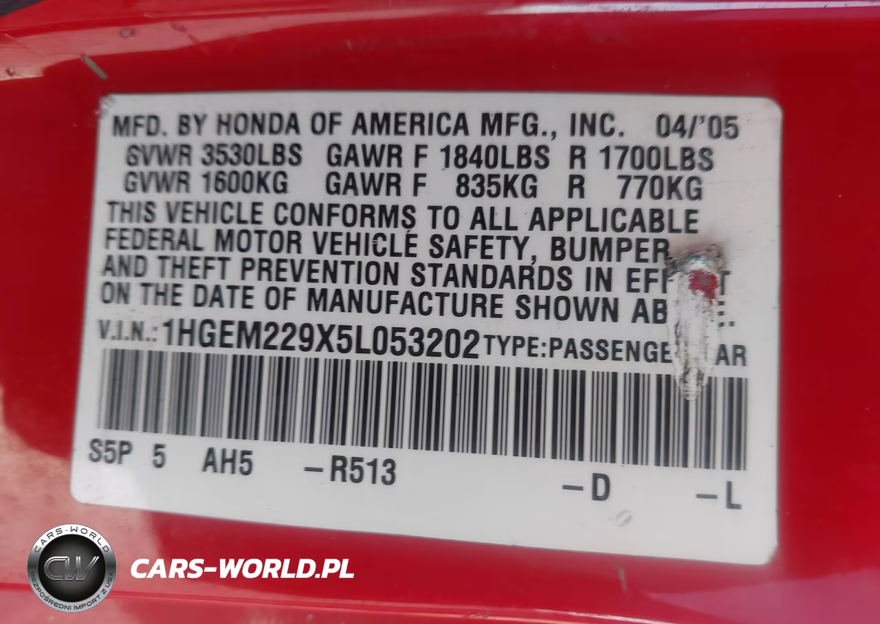 2005 Honda Civic Ex VIN:1HGEM229X5L053202 - 9