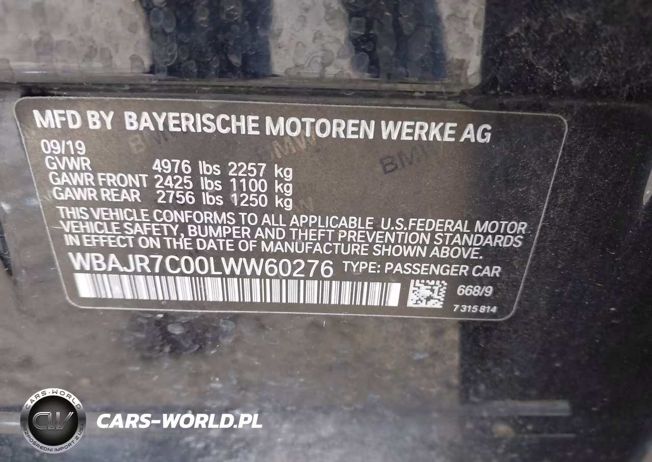 2020 BMW 530I xDrive VIN:WBAJR7C00LWW60276 - 9