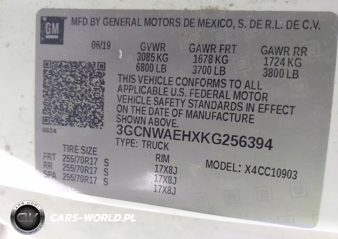 2019 Chevrolet Silverado 1500 Work Truck VIN:3GCNWAEHXKG256394 - 9