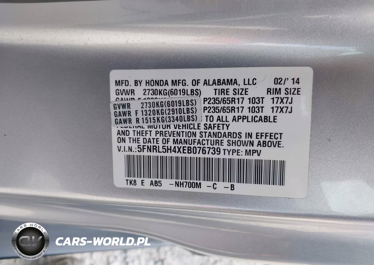 2014 Honda Odyssey Ex VIN:5FNRL5H4XEB076739 - 9
