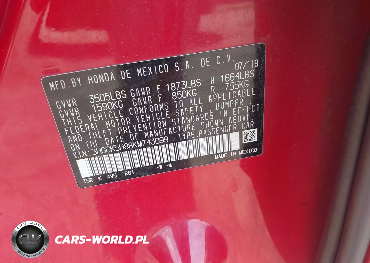 2019 Honda Fit Ex VIN:3HGGK5H88KM743099 - 9