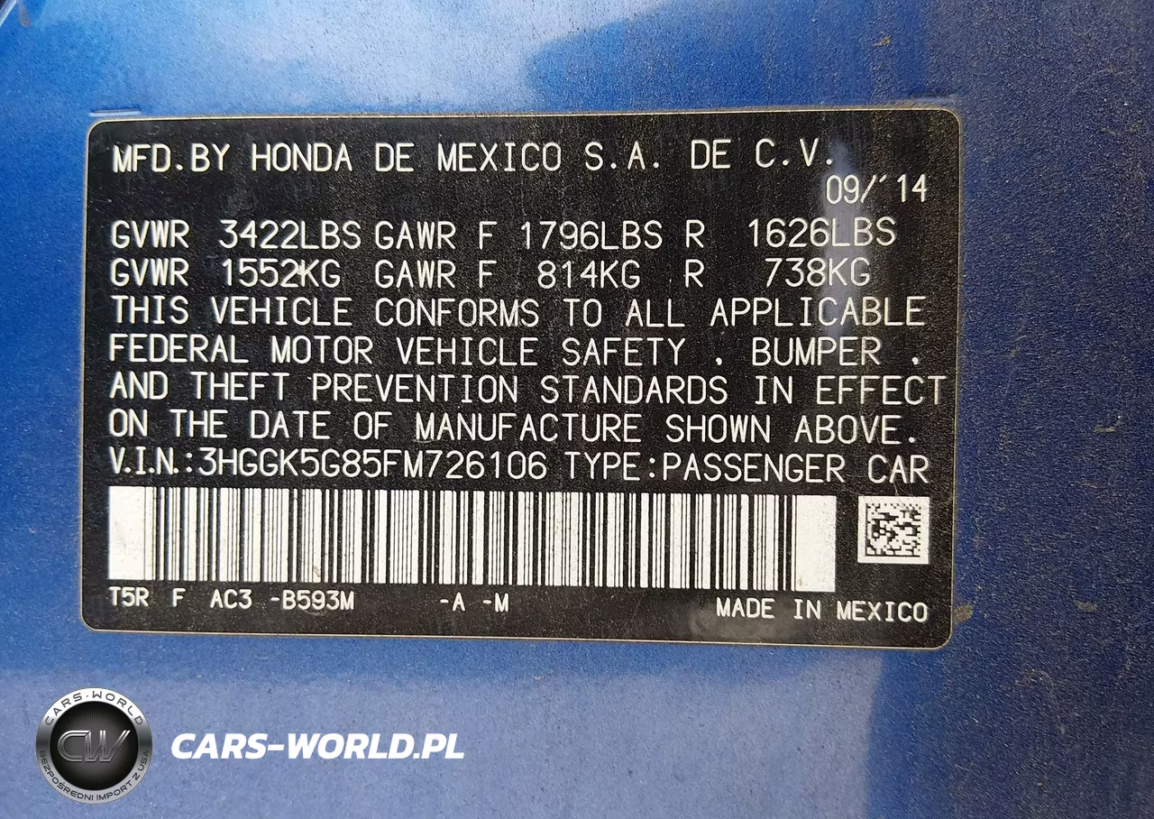 2015 Honda Fit Ex VIN:3HGGK5G85FM726106 - 9