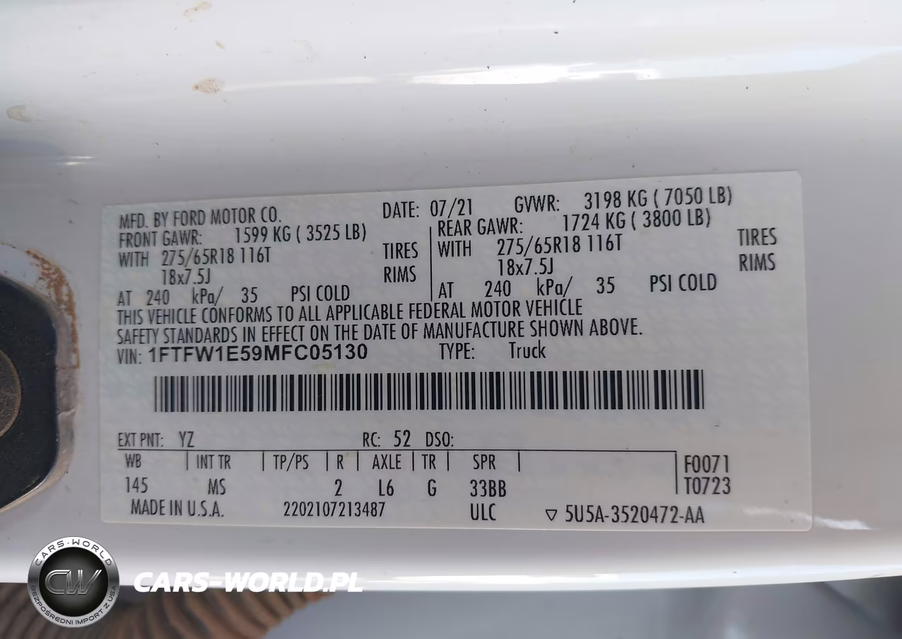 2021 Ford F-150 Xlt VIN:1FTFW1E59MFC05130 - 9