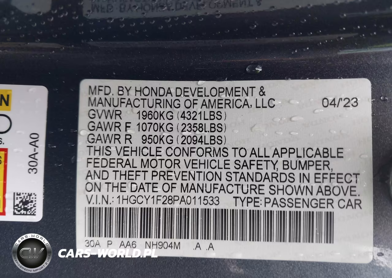 2023 Honda Accord Lx VIN:1HGCY1F28PA011533 - 9