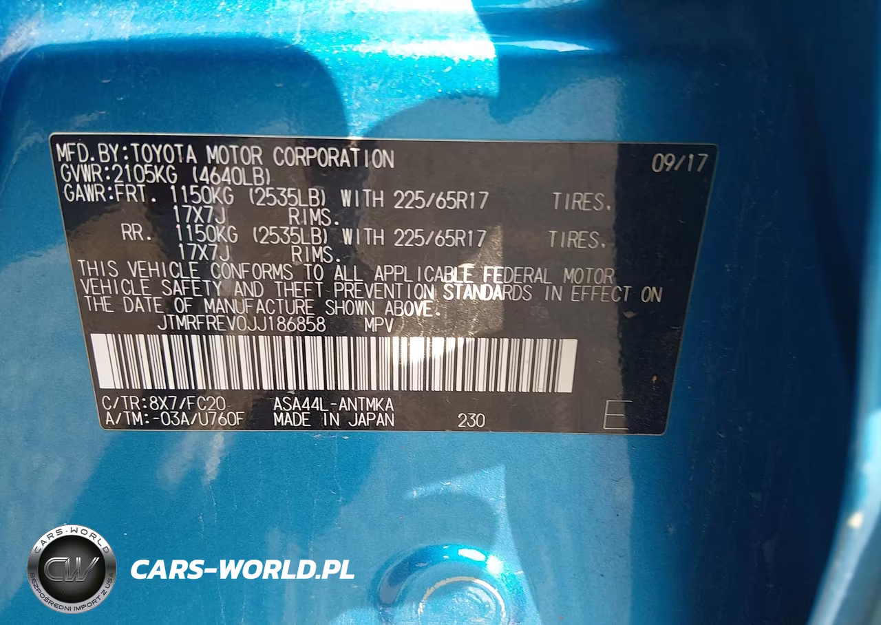 2018 Toyota Rav4 Xle VIN:JTMRFREV0JJ186858 - 9