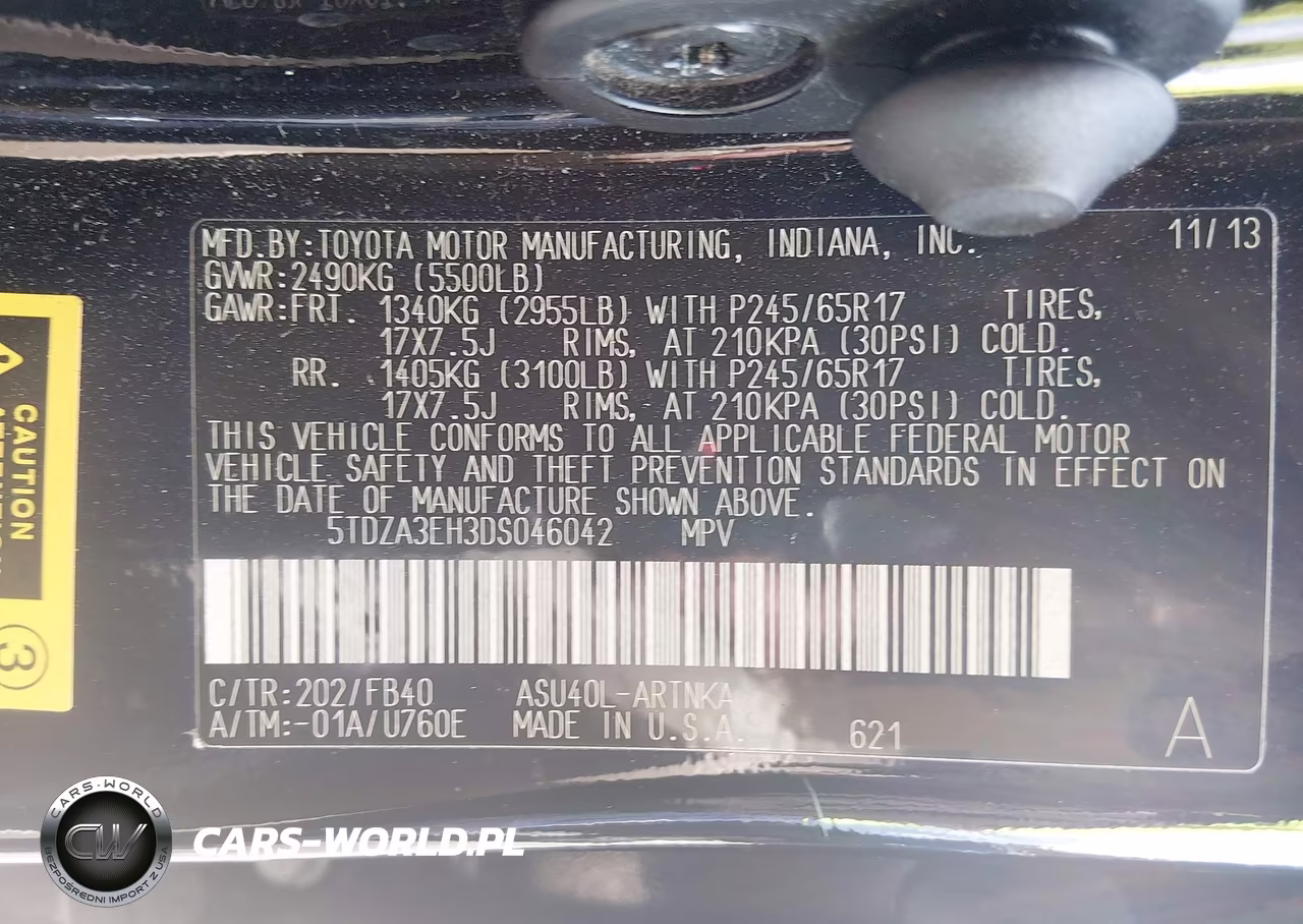 2013 Toyota Highlander VIN:5TDZA3EH3DS046042 - 9