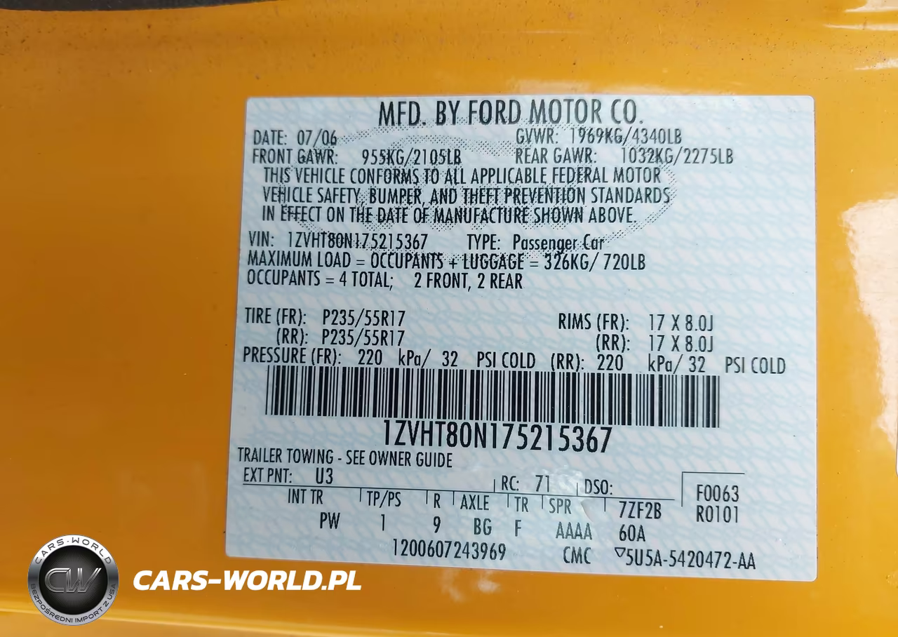 2007 Ford Mustang V6 Deluxe-V6 Premium VIN:1ZVHT80N175215367 - 9