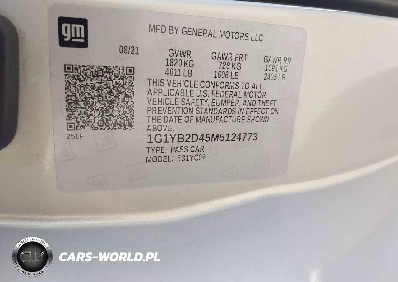 2021 Chevrolet Corvette Stingray Rwd 2Lt VIN:1G1YB2D45M5124773 - 9