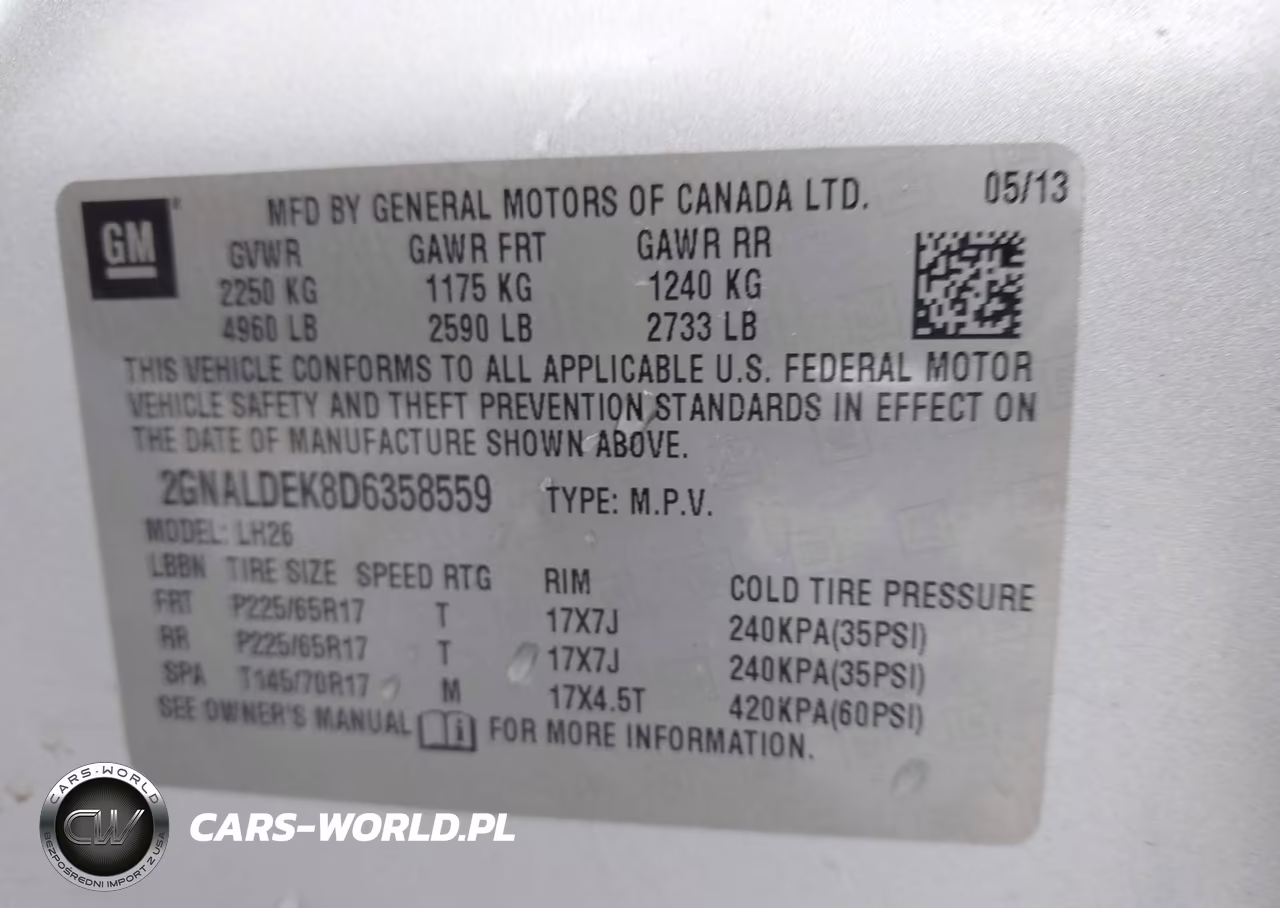 2013 Chevrolet Equinox Lt VIN:2GNALDEK8D6358559 - 9