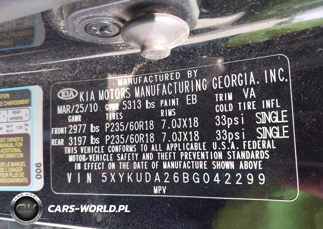 2011 Kia Sorento Ex V6 VIN:5XYKUDA26BG042299 - 9