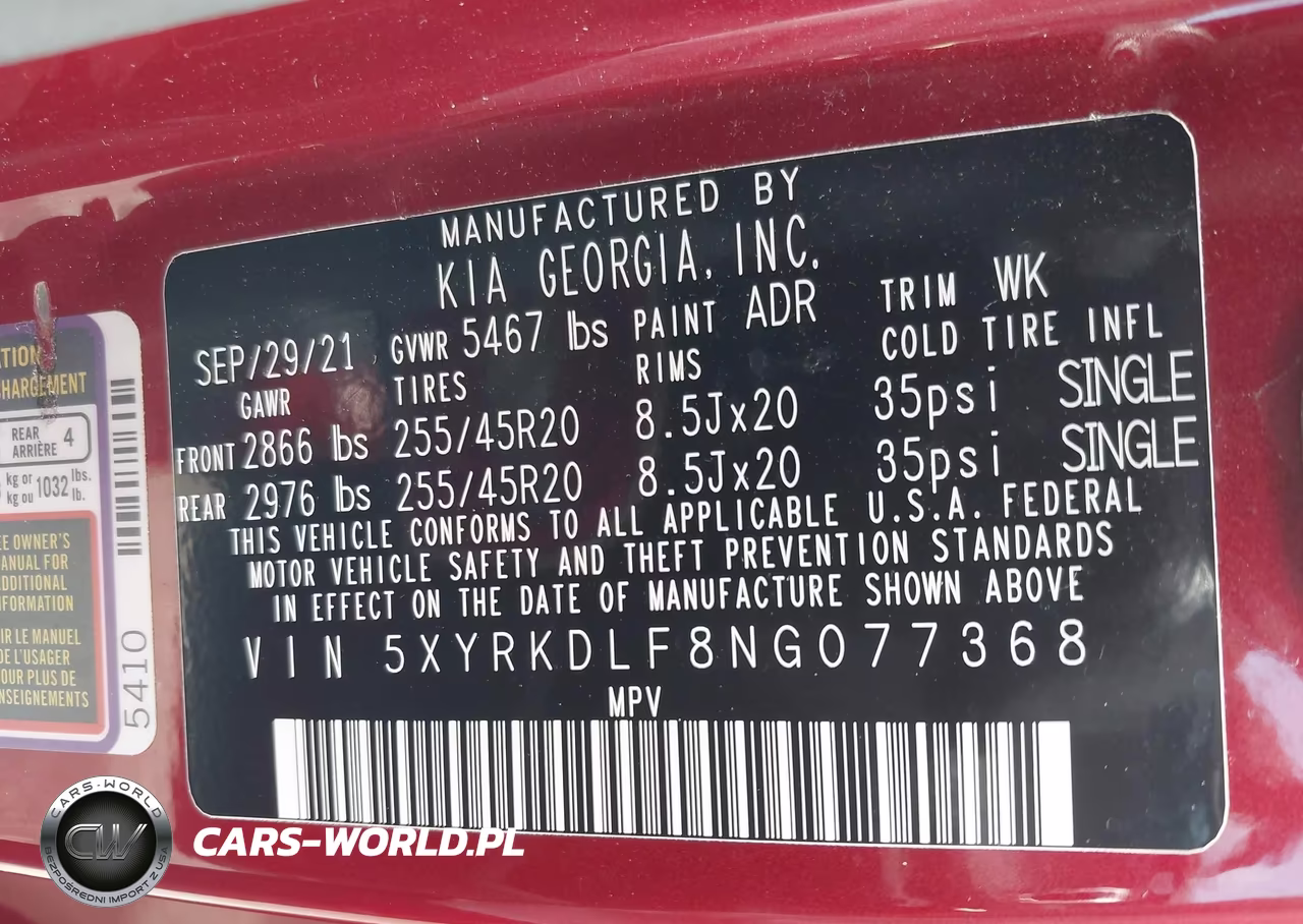 2022 Kia Sorento Sx VIN:5XYRKDLF8NG077368 - 9