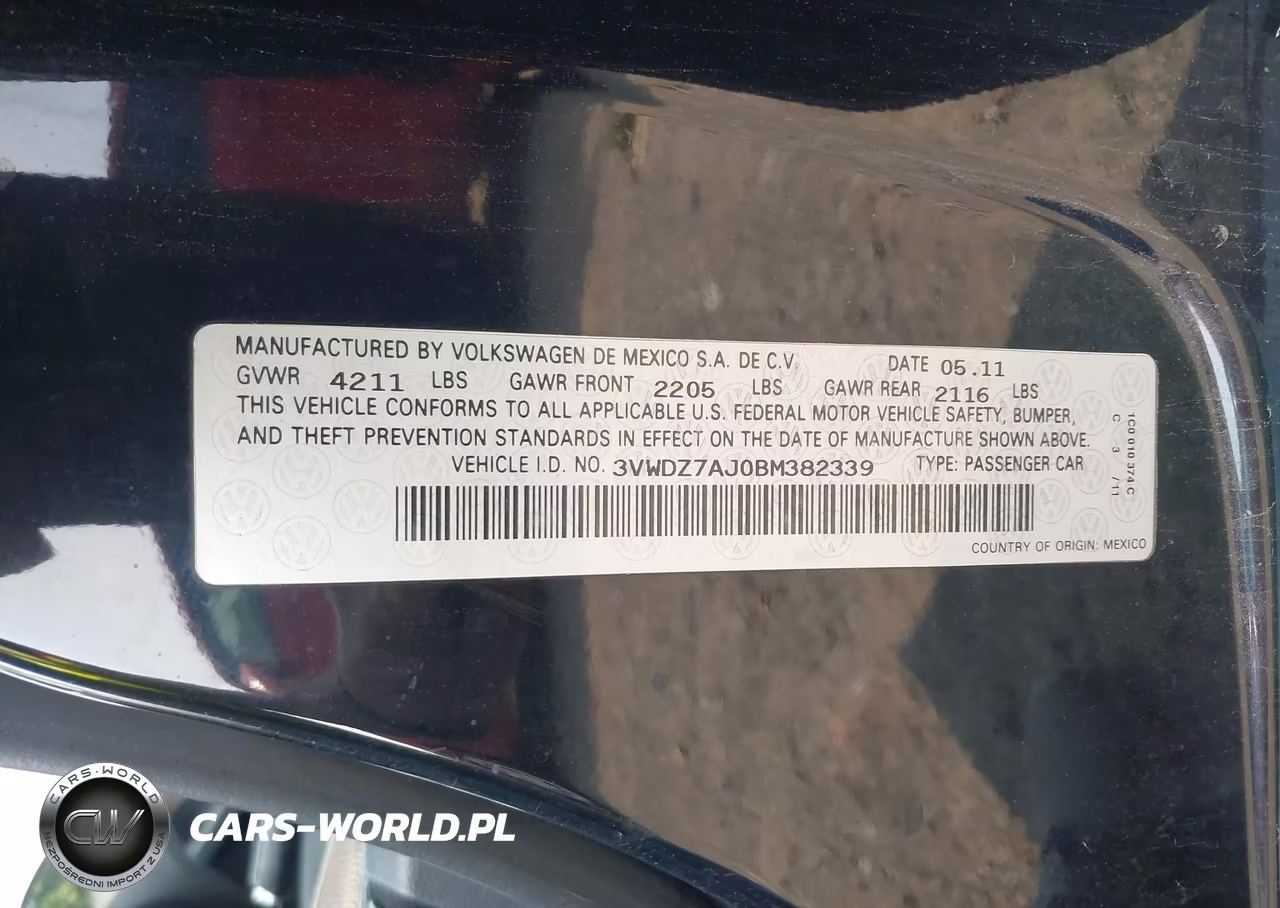 2011 Volkswagen Jetta 2.5L Se VIN:3VWDZ7AJ0BM382339 - 9