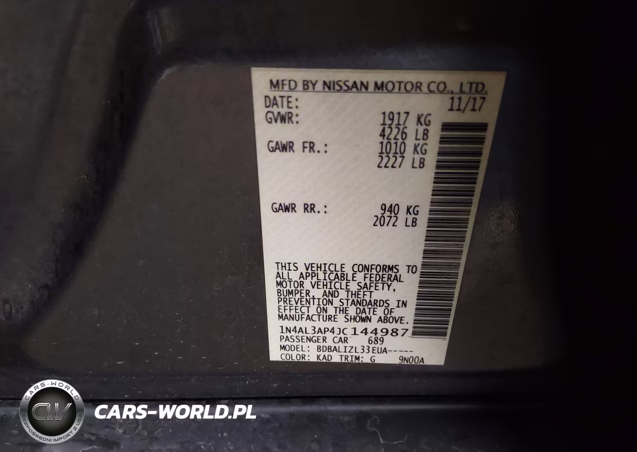 2018 Nissan Altima 2.5 Sv VIN:1N4AL3AP4JC144987 - 9