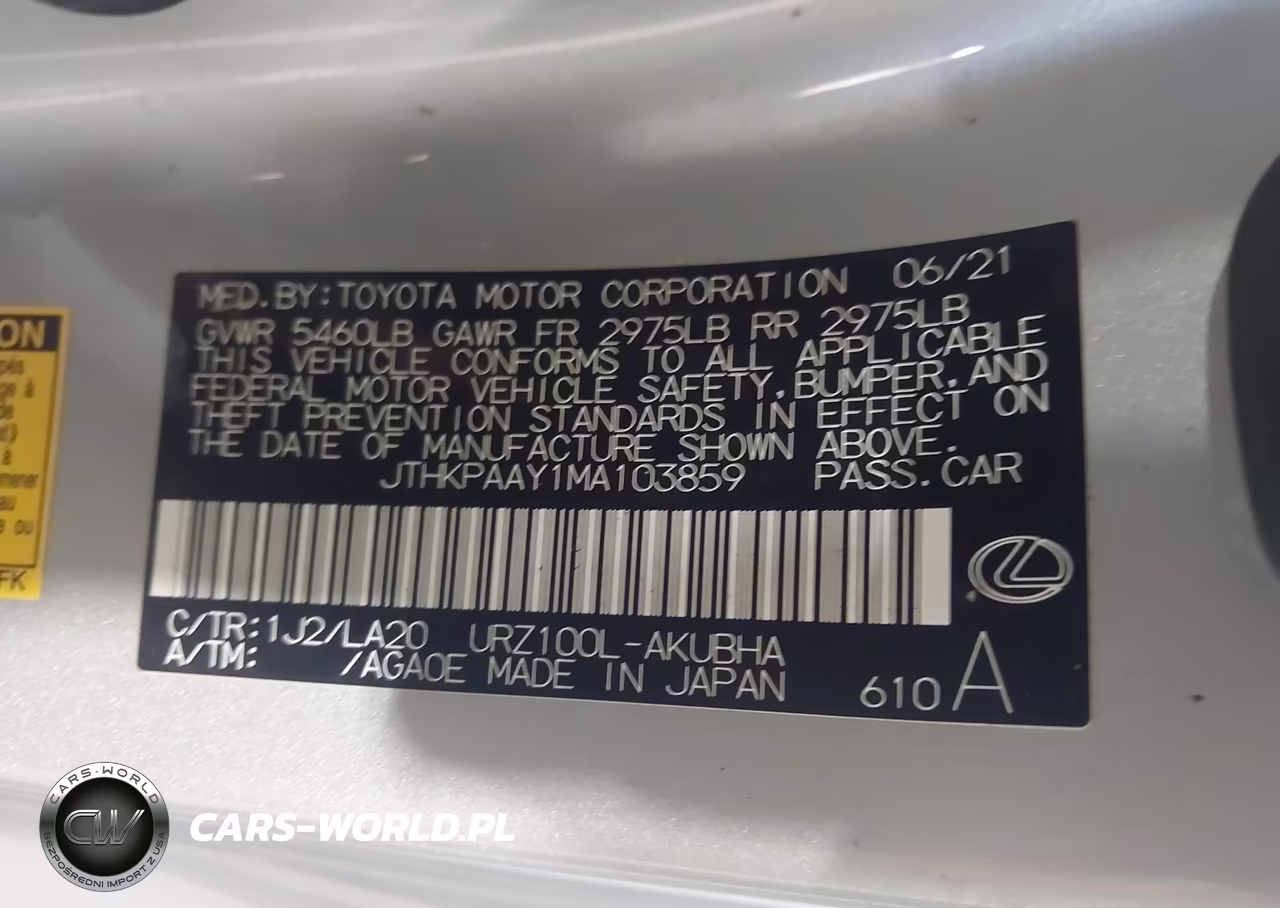 LEXUS LC 500 VIN:JTHKPAAY1MA103859 - 9