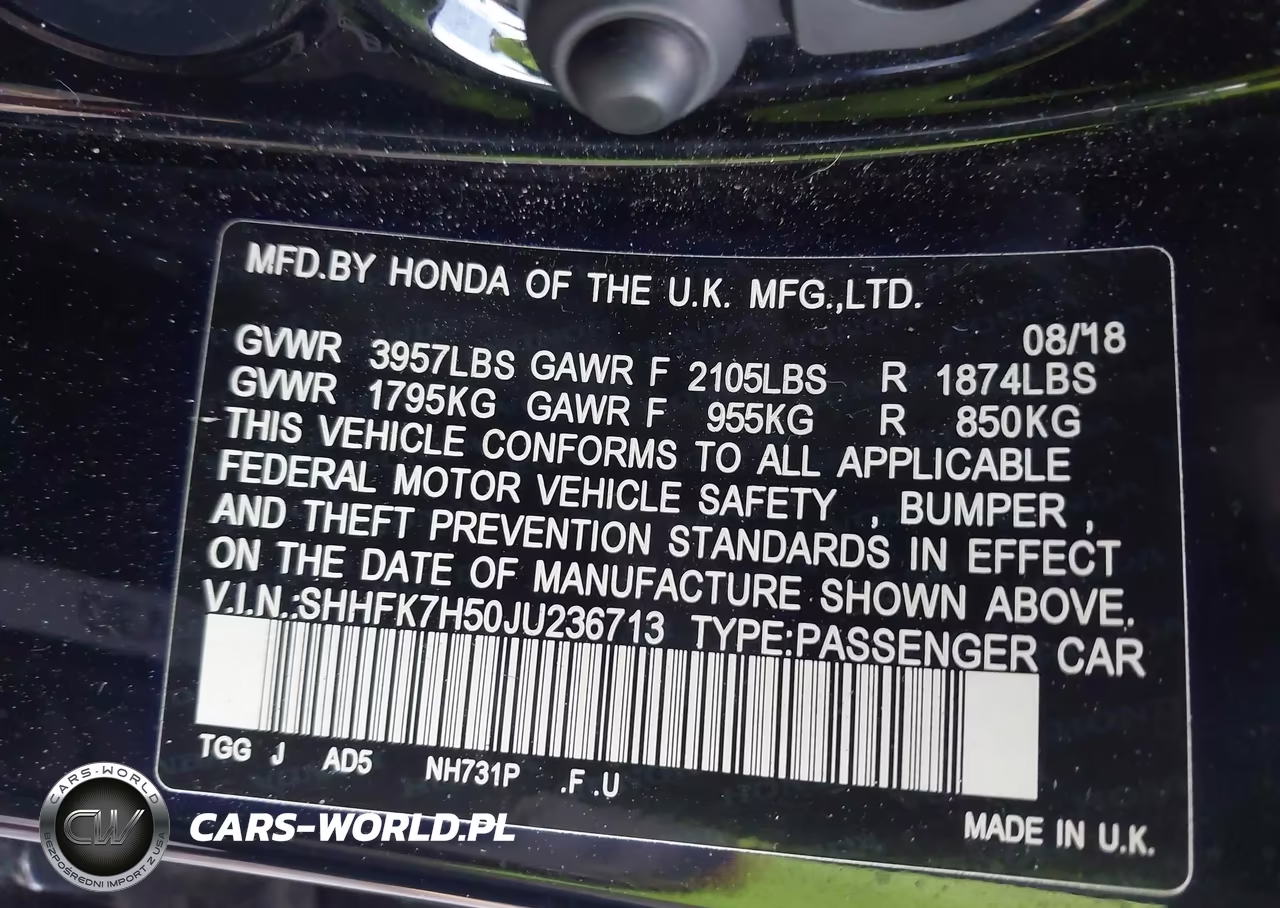 2018 Honda Civic Ex VIN:SHHFK7H50JU236713 - 9