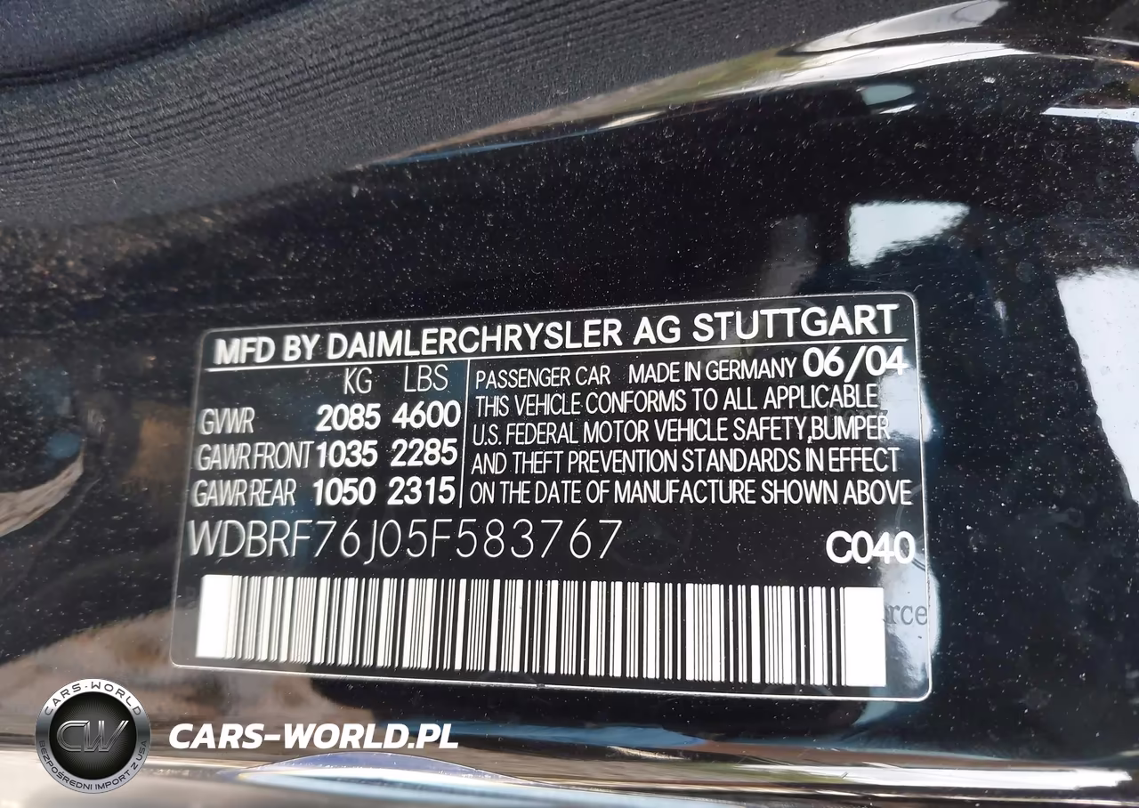 2005 Mercedes-Benz C 55 Amg VIN:WDBRF76J05F583767 - 9