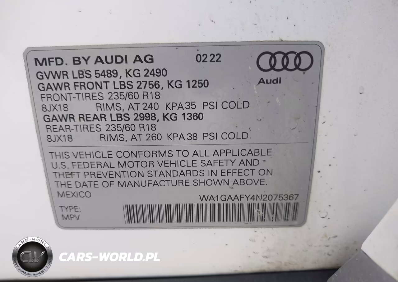 2022 Audi Q5 Premium 45 Tfsi S Line Quattro S Tronic VIN:WA1GAAFY4N2075367 - 9