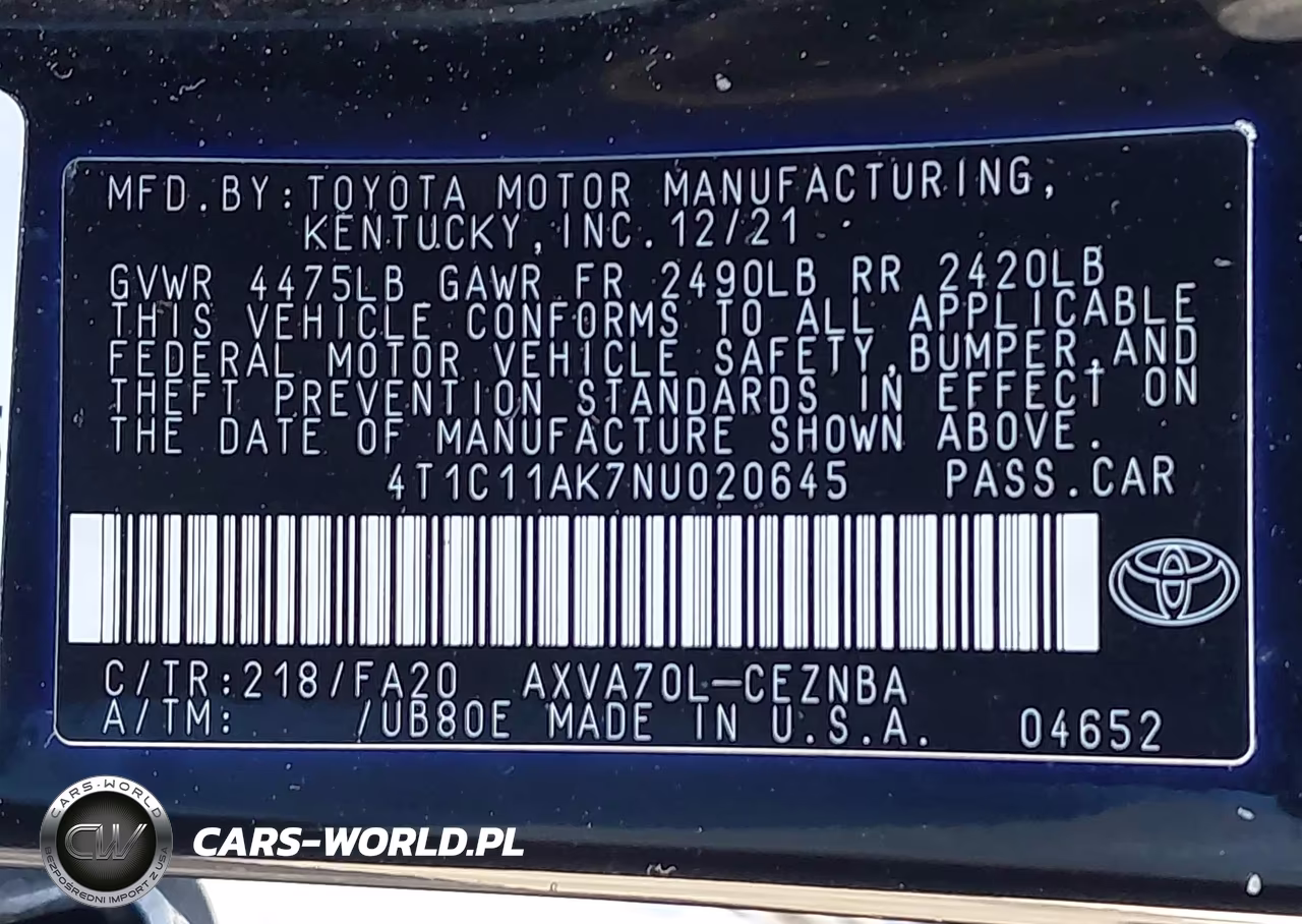 2022 Toyota Camry Le VIN:4T1C11AK7NU020645 - 9