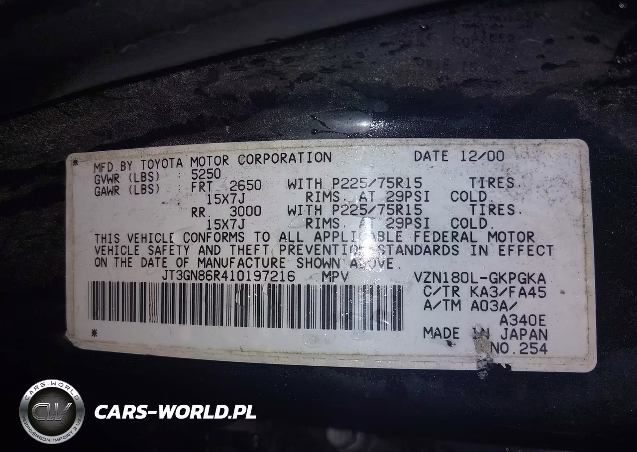 2001 Toyota 4Runner Sr5 V6 VIN:JT3GN86R410197216 - 9