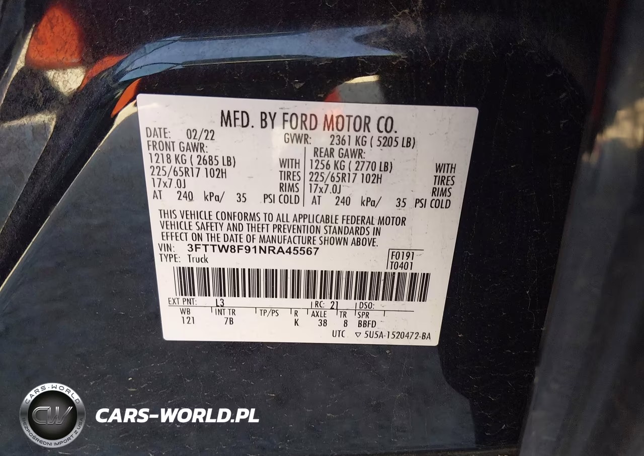 2022 Ford Maverick Xlt VIN:3FTTW8F91NRA45567 - 9