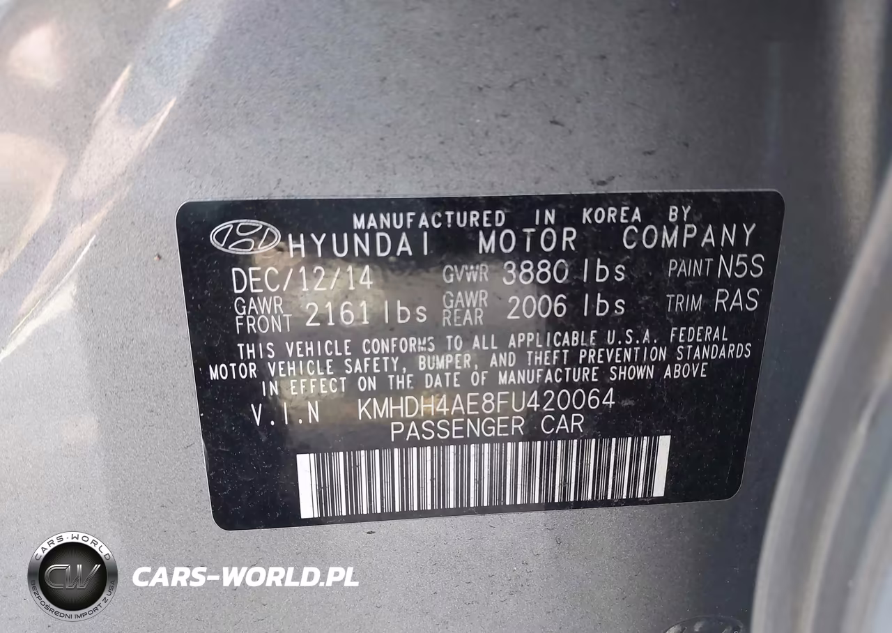 2015 Hyundai Elantra Se VIN:KMHDH4AE8FU420064 - 9
