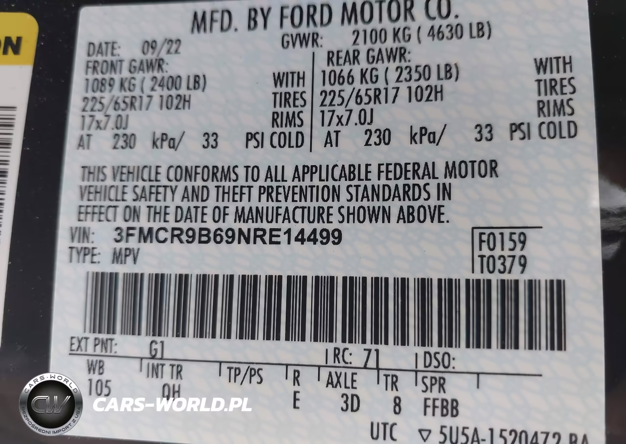 2022 Ford Bronco Sport Big Bend VIN:3FMCR9B69NRE14499 - 9