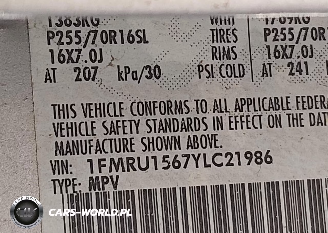 2000 Ford Expedition Xlt VIN:1FMRU1567YLC21986 - 9