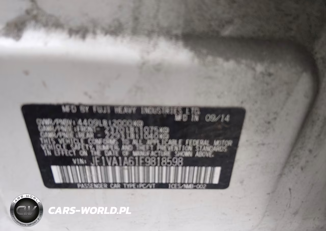 2015 Subaru Wrx VIN:JF1VA1A61F9818598 - 9