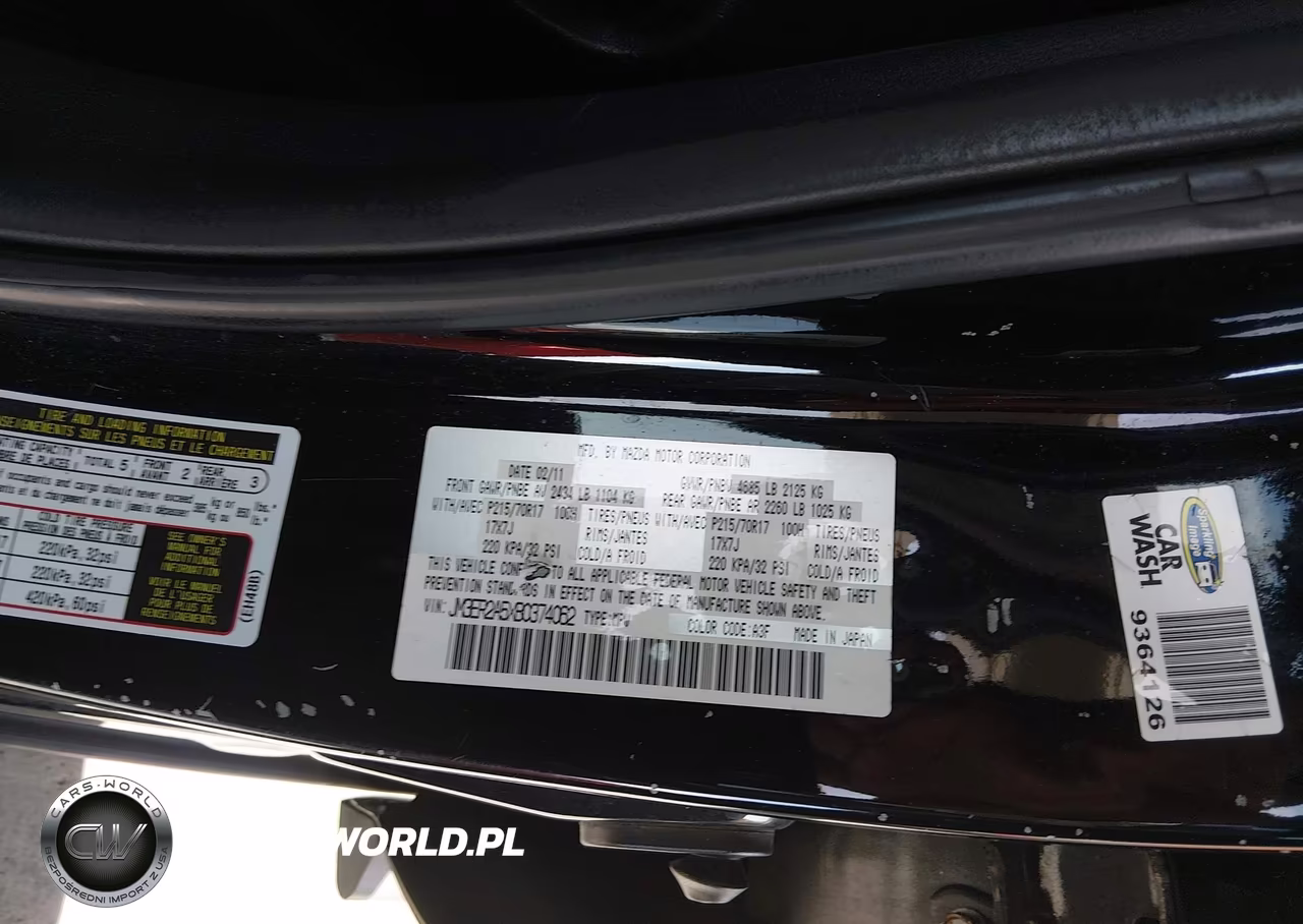 2011 Mazda Cx-7 I Sv VIN:JM3ER2A5XB0374062 - 9