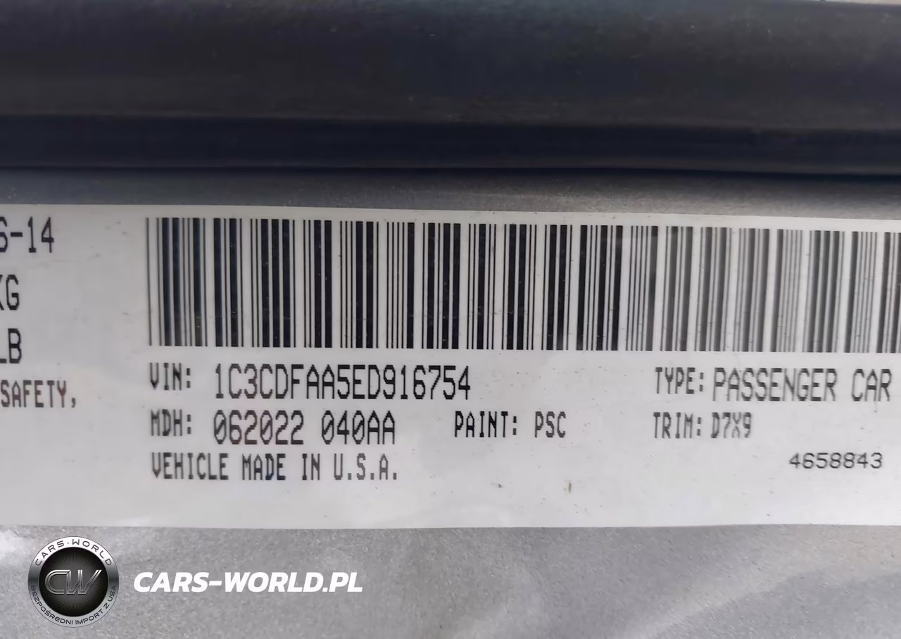 2014 Dodge Dart Se VIN:1C3CDFAA5ED916754 - 9