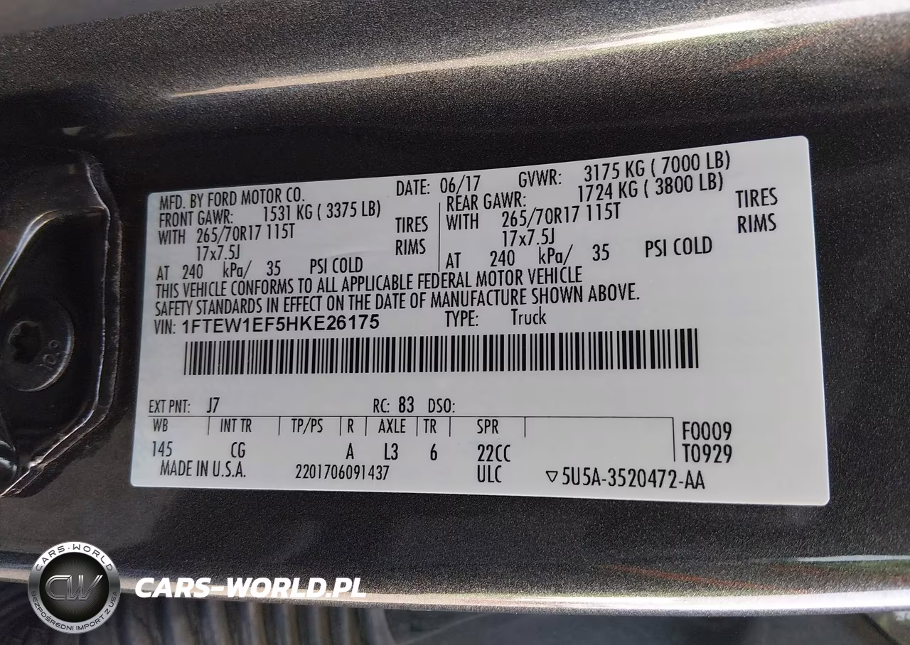 2017 Ford F-150 Xl VIN:1FTEW1EF5HKE26175 - 9