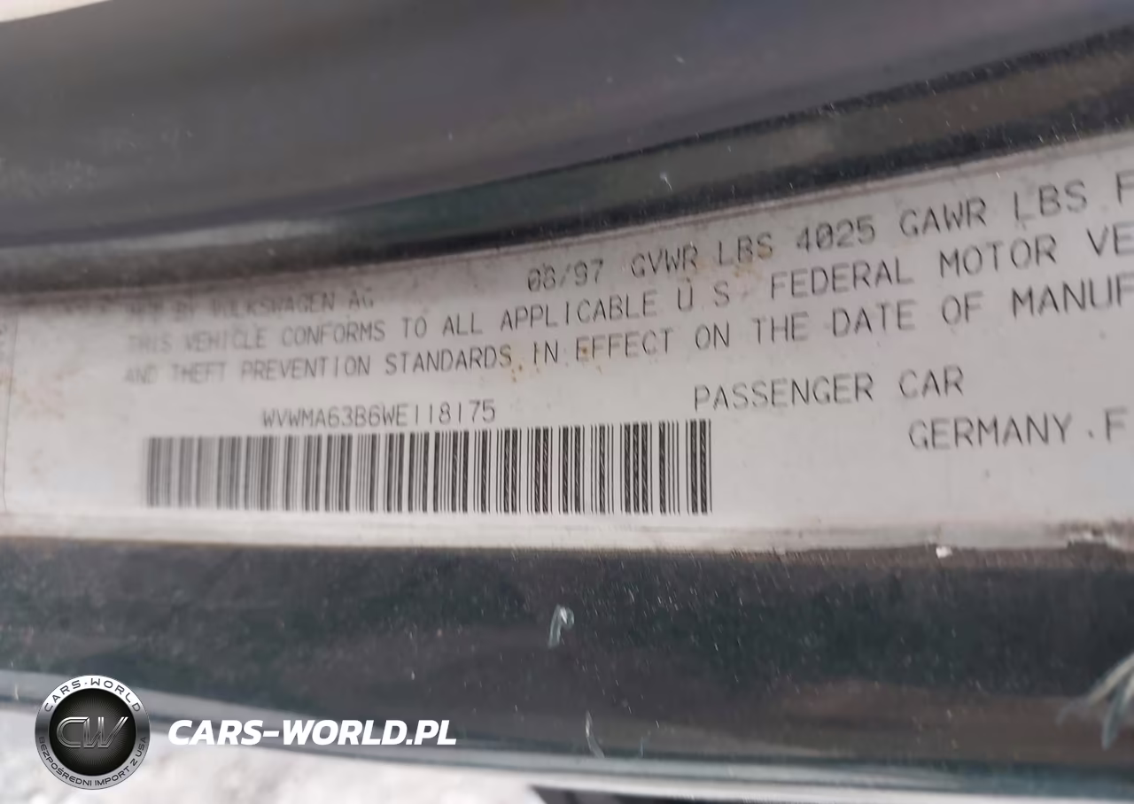 1998 Volkswagen Passat Gls VIN:WVWMA63B6WE118175 - 9