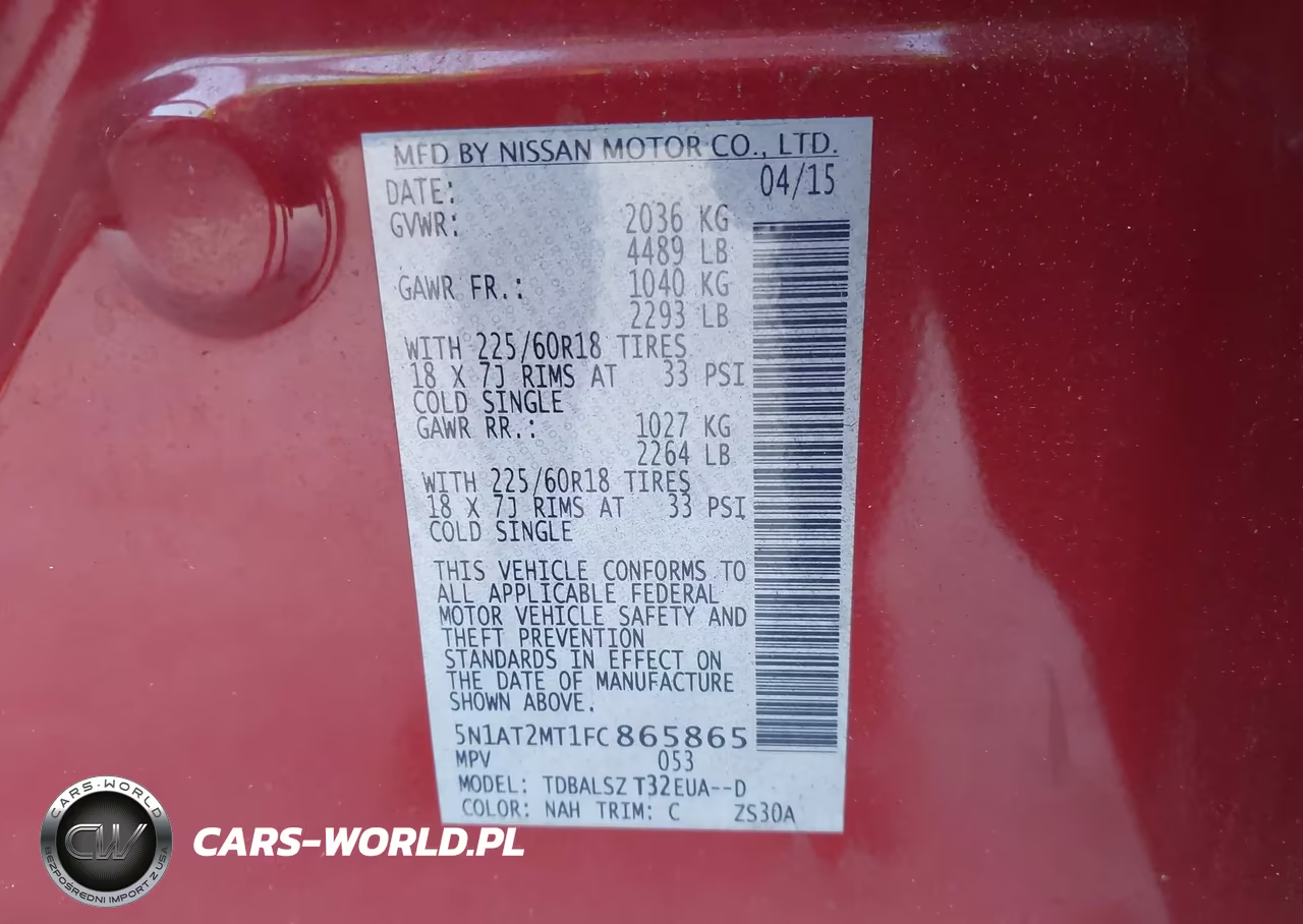 2015 Nissan Rogue Sl VIN:5N1AT2MT1FC865865 - 9