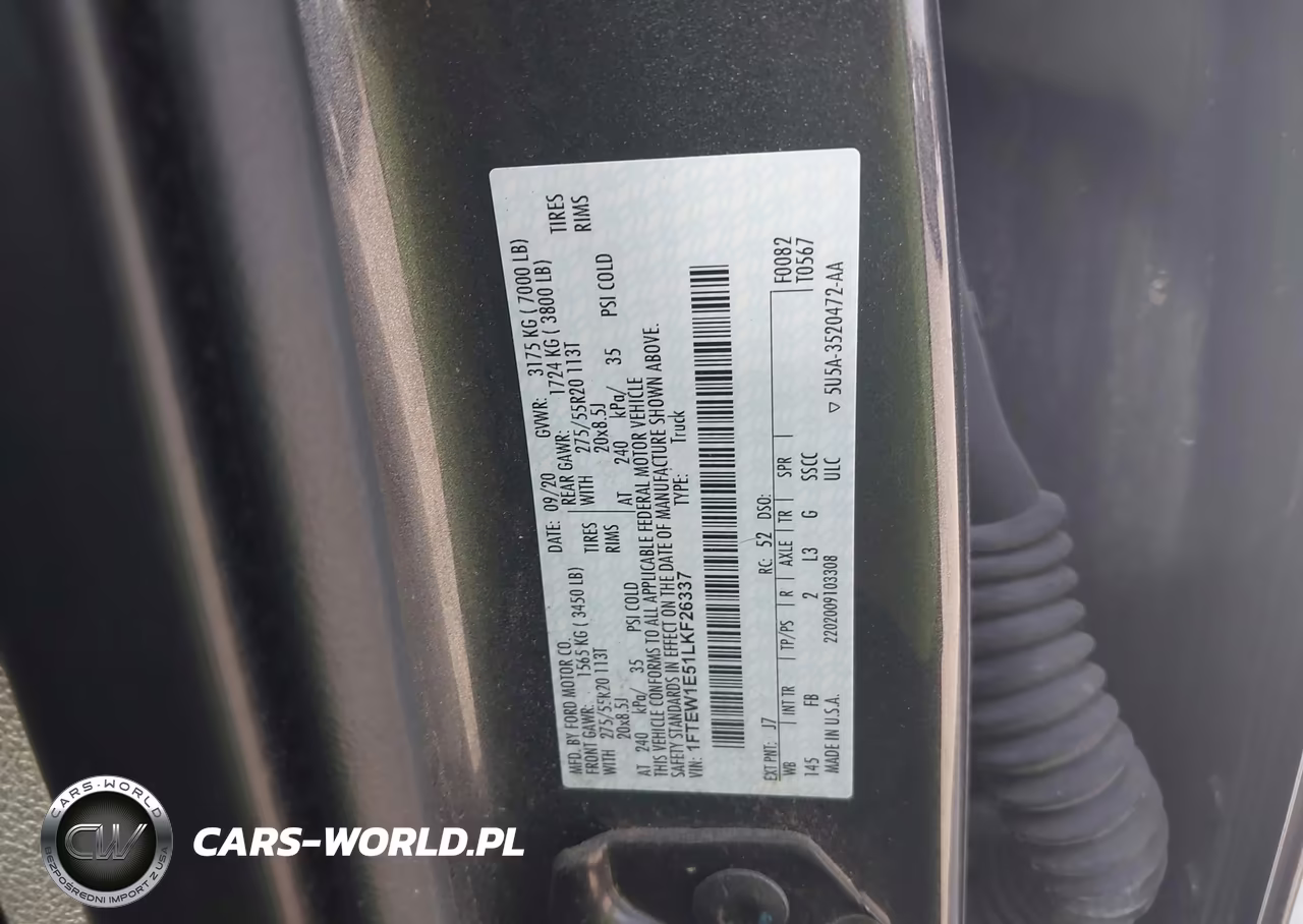 2020 Ford F-150 Xlt VIN:1FTEW1E51LKF26337 - 9