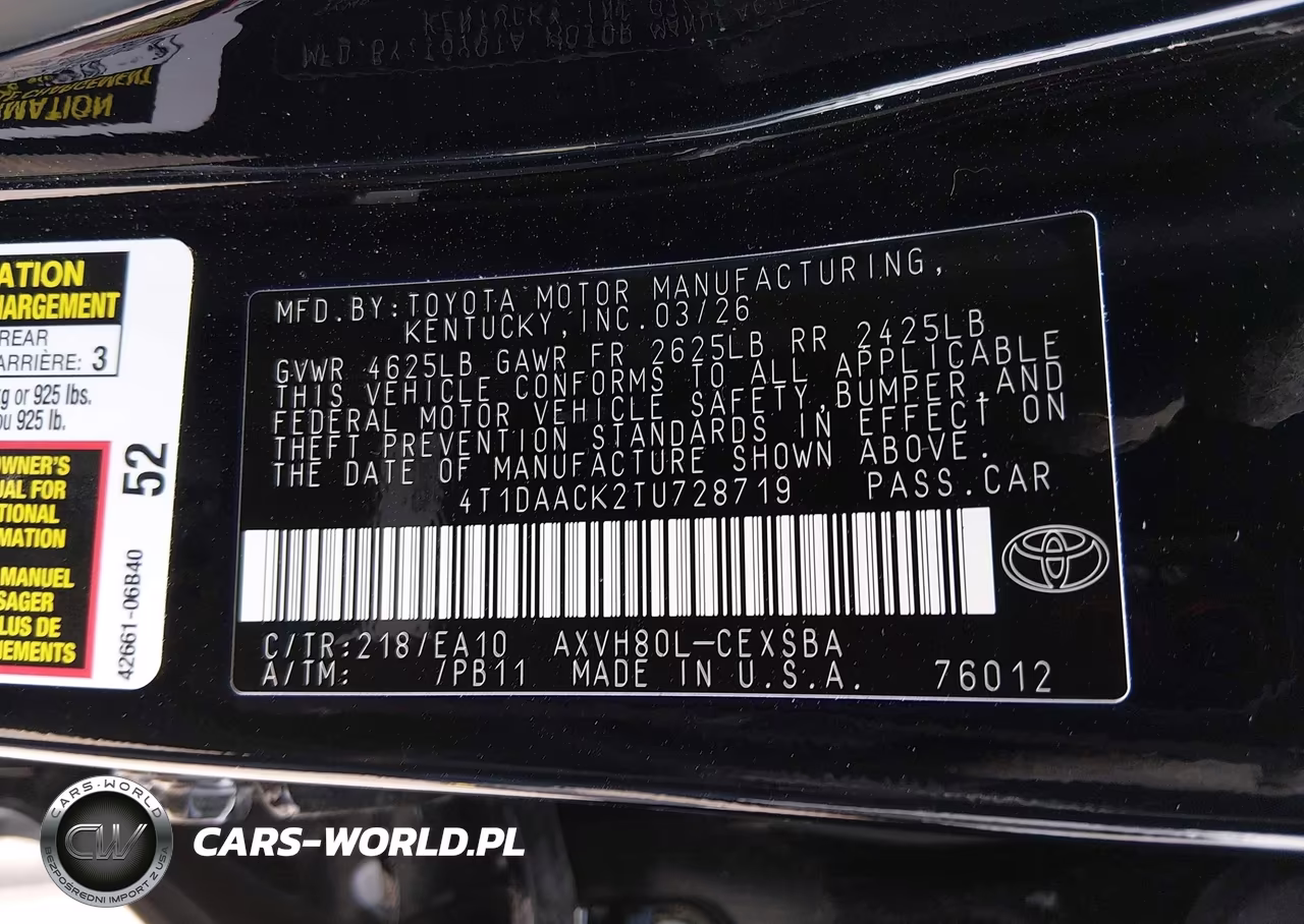 2026 Toyota Camry Se VIN:4T1DAACK2TU728719 - 9