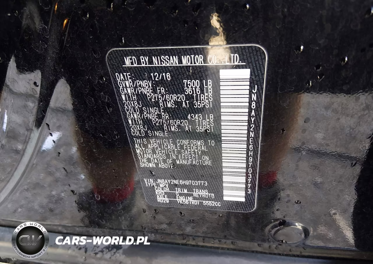 2017 Nissan Armada Platinum VIN:JN8AY2NE6H9703773 - 9