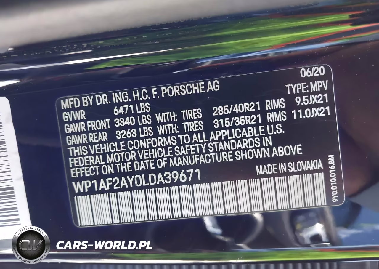 2020 Porsche Cayenne VIN:WP1AF2AY0LDA39671 - 9