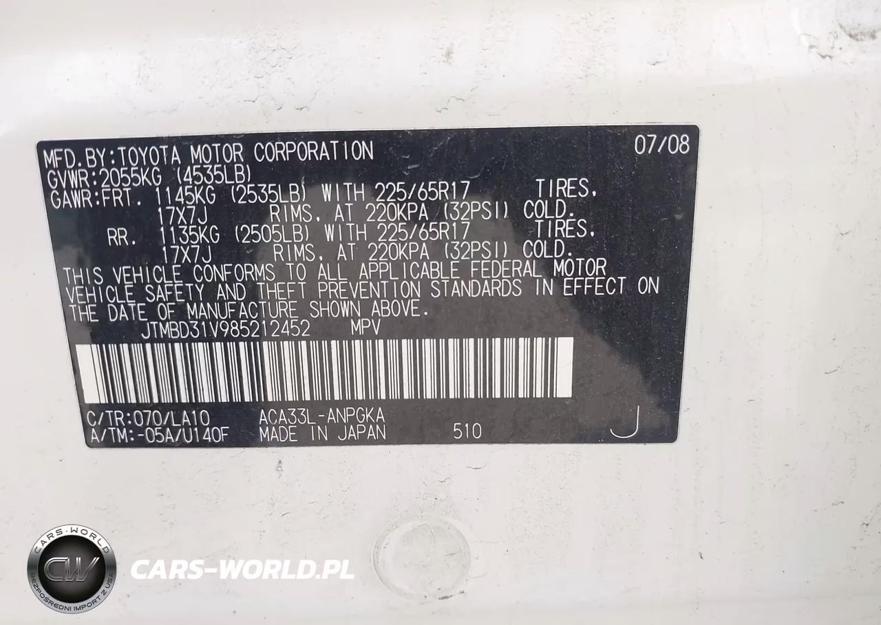 2008 Toyota Rav4 Limited VIN:JTMBD31V985212452 - 9