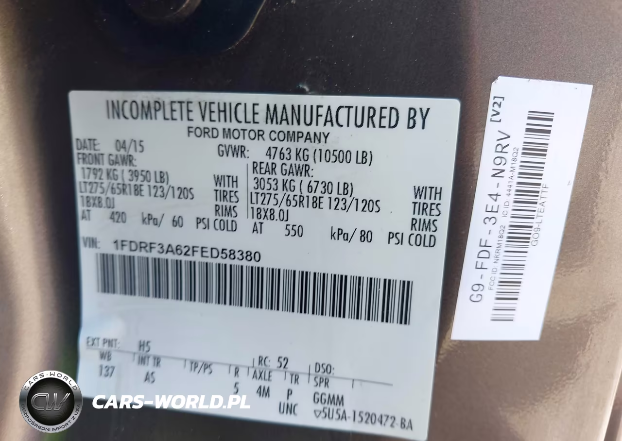 2015 Ford F-350 Xl VIN:1FDRF3A62FED58380 - 9