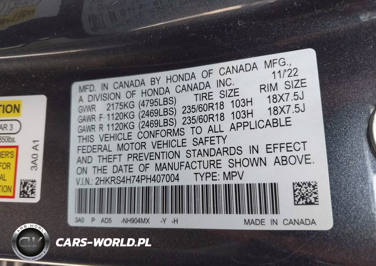 2023 Honda Cr-V Ex-L Awd VIN:2HKRS4H74PH407004 - 9