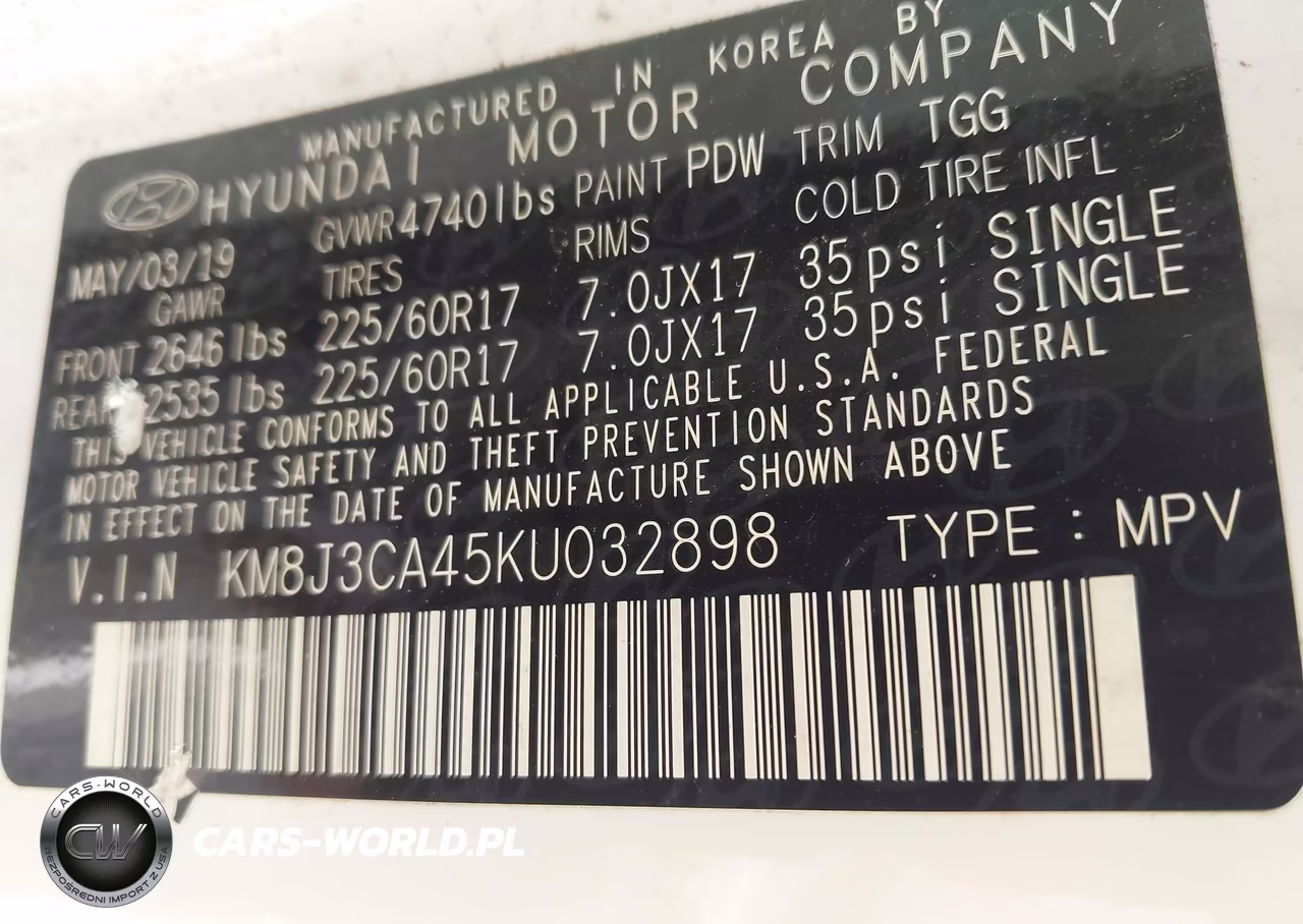 2019 Hyundai Tucson Value VIN:KM8J3CA45KU032898 - 9