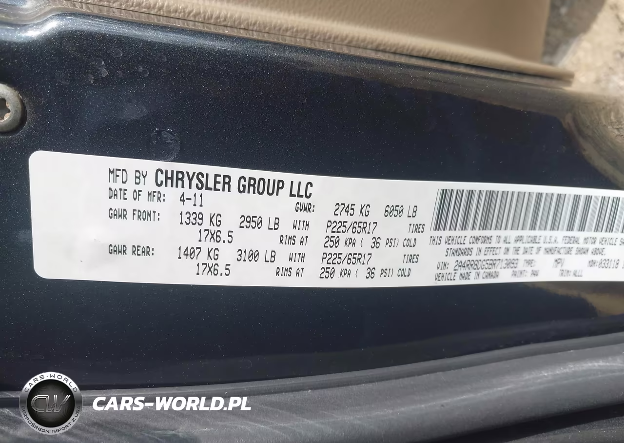 2011 Chrysler Town & Country Touring-L VIN:2A4RR8DG5BR713093 - 9