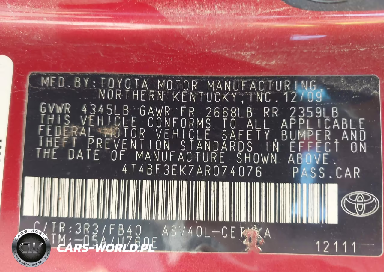 2010 Toyota Camry Le VIN:4T4BF3EK7AR074076 - 9