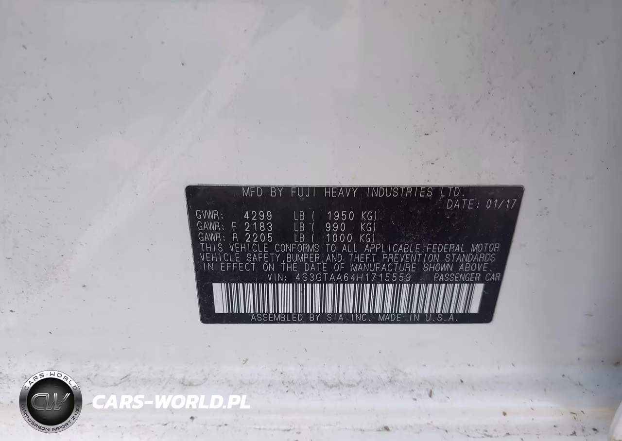2017 Subaru Impreza 2.0I VIN:4S3GTAA64H1715559 - 9